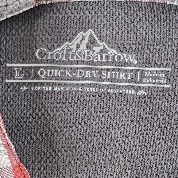 Croft & Barrow Shirt Mens Large‎ Plaid Quick Dry Vented Fishing Hiking Outdoors - Picture 6 of 13